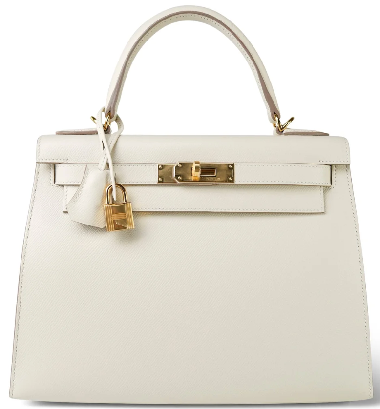 Rent Hermès Kelly 28 Sellier Craie Epsom Ghw