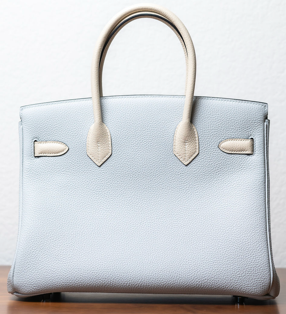 Rent Hermes Birkin 30 Bleu Glacier/Craie togo PHW