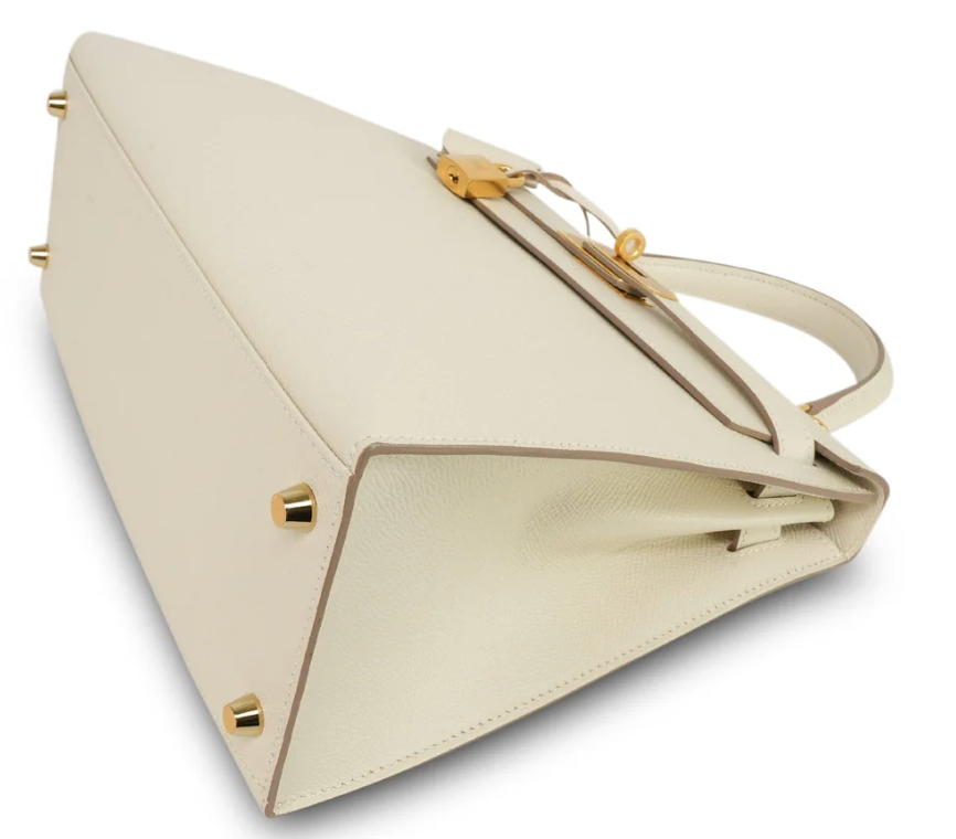 Rent Hermès Kelly 28 Sellier Craie Epsom Ghw