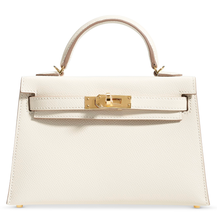 Rent Hermès Mini Kelly Sellier Craie Epsom Ghw