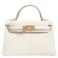 Rent Hermès Mini Kelly Sellier Craie Epsom Ghw