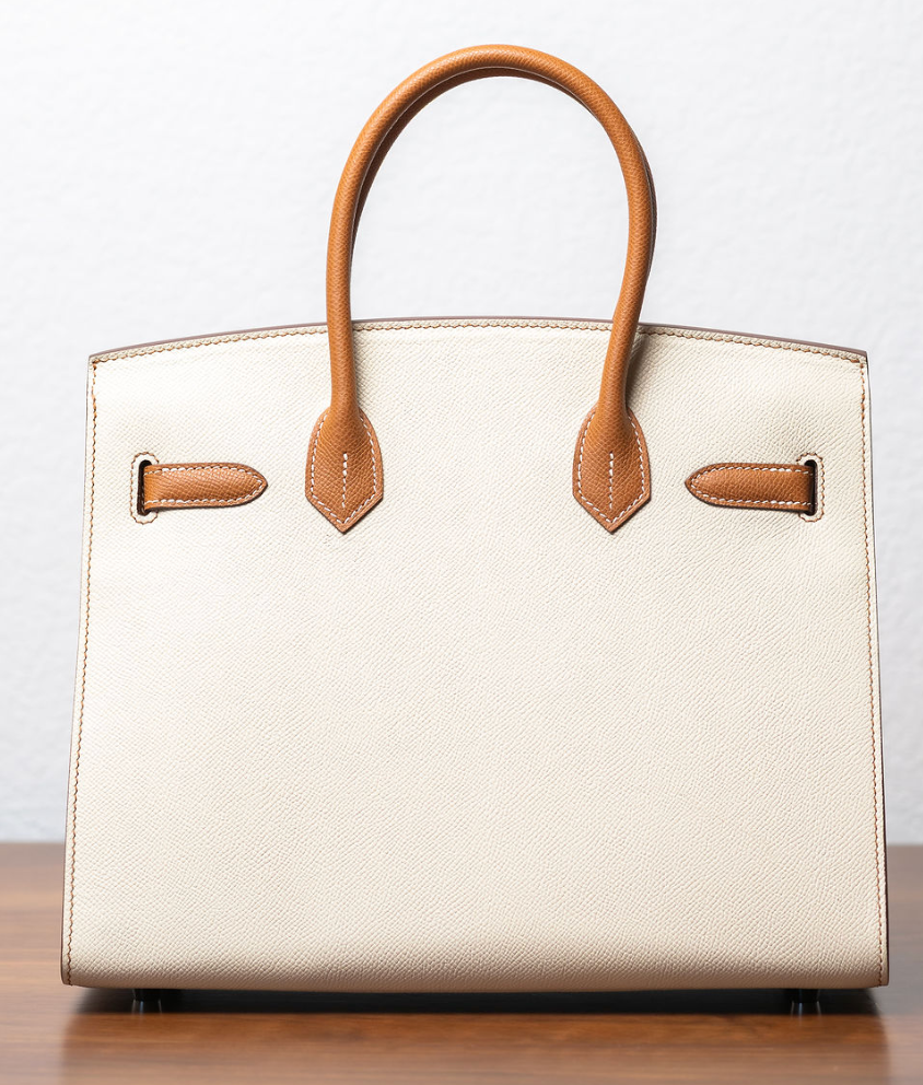 Rent Birkin 30 sellier epsom (hss) bi-color gold & craie phw