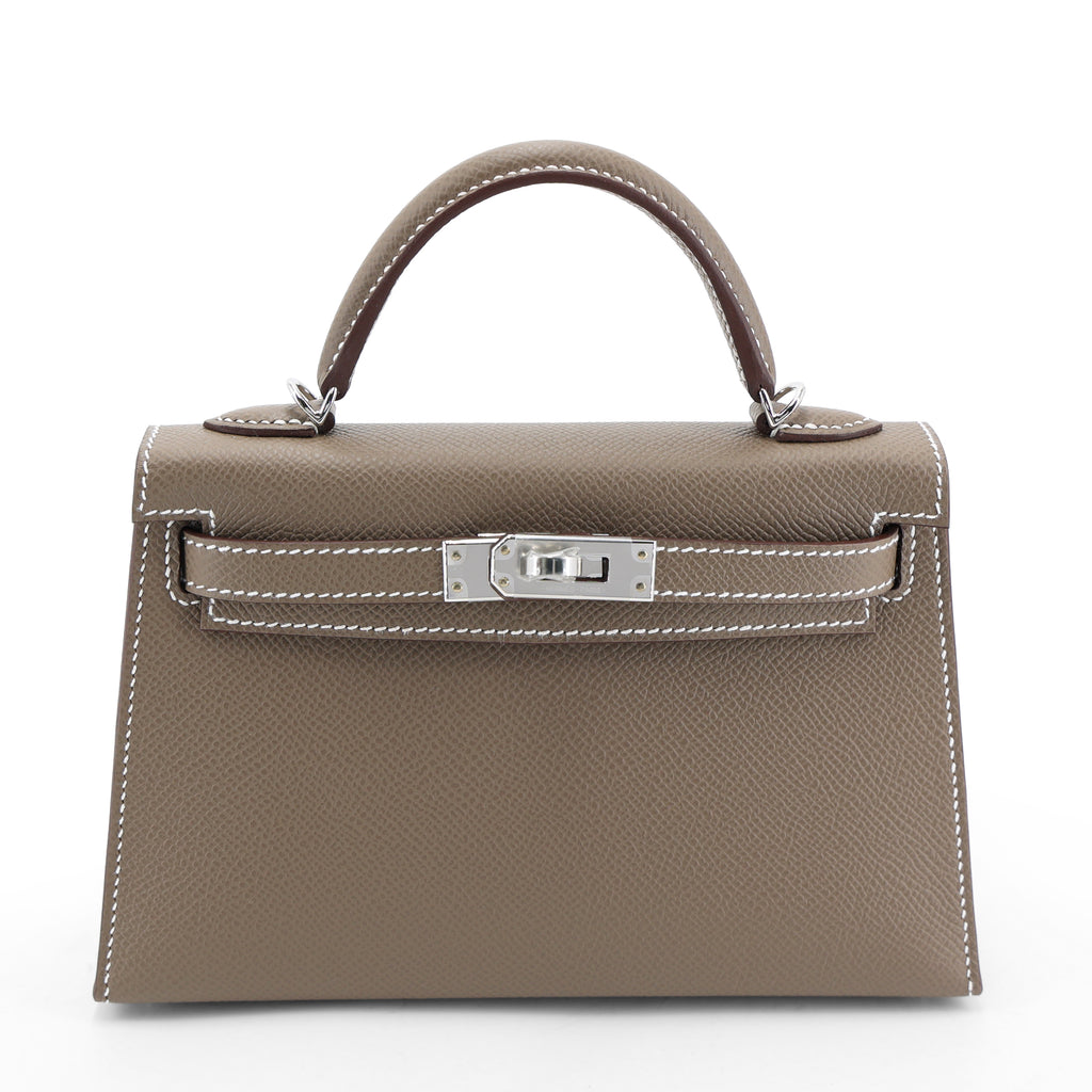 Rent Hermès Mini Kelly Sellier Etoupe Epsom Phw