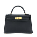 Rent Hermès Mini Kelly Sellier Noir Epsom, ghw
