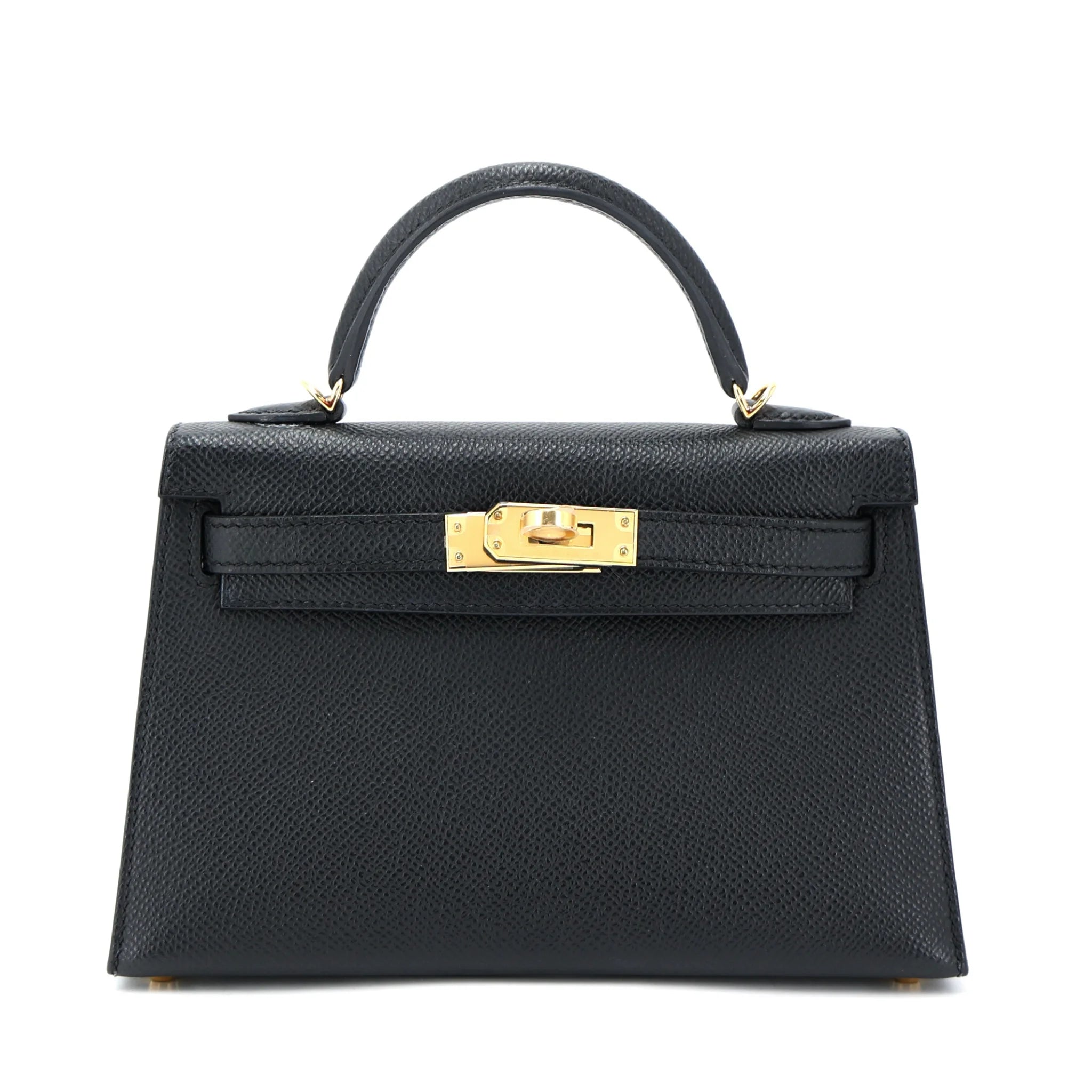 Rent Hermès Mini Kelly Sellier Noir Epsom, ghw