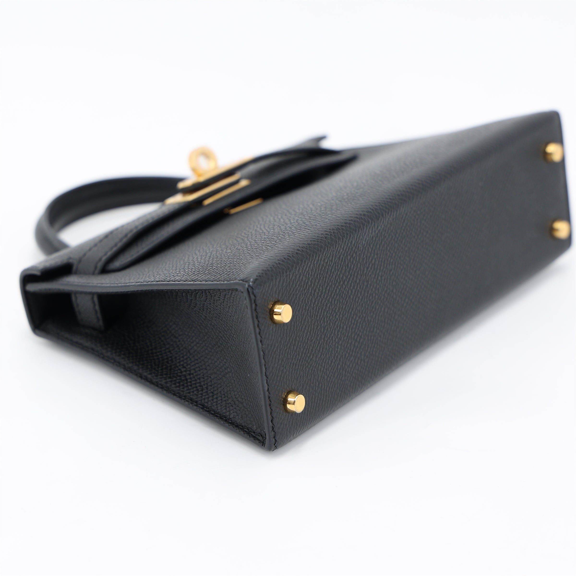 Rent Hermès Mini Kelly Sellier Noir Epsom, ghw