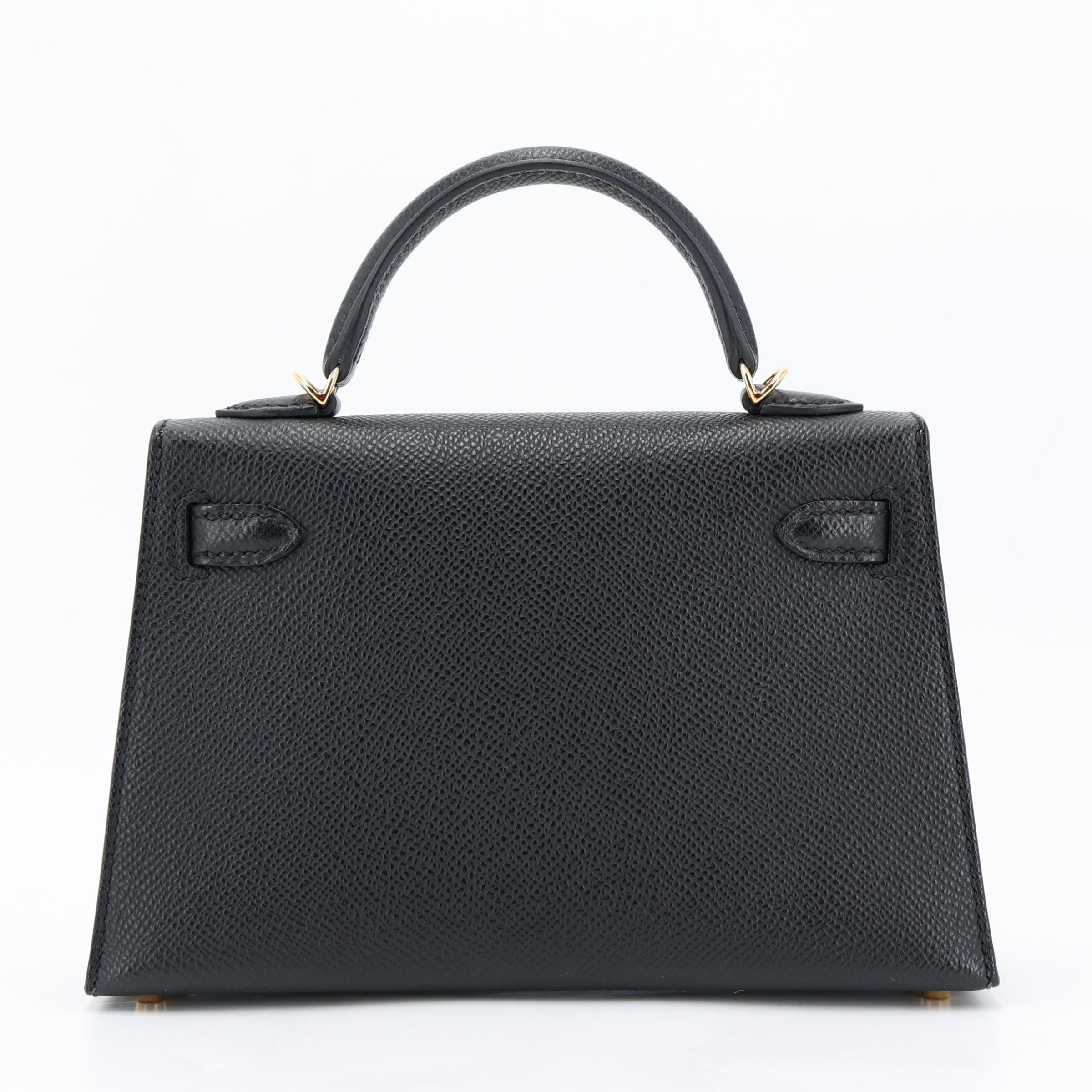 Rent Hermès Mini Kelly Sellier Noir Epsom, ghw